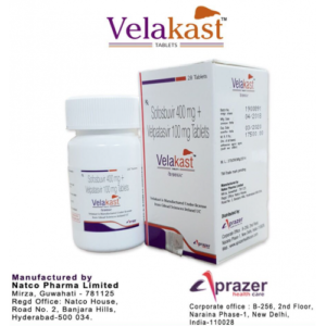 Velakast (Natco) Софосбувир + Велпатасвир 3 шт